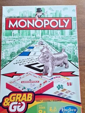 Hasbro Monopoly Grab & Go Board Game - Silver